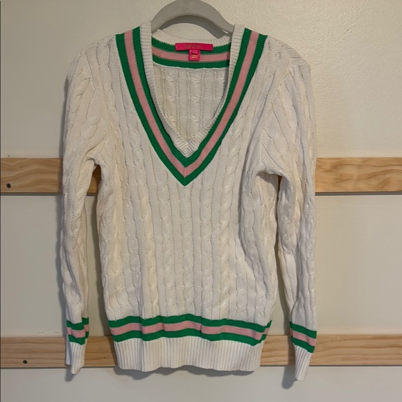 Lilly Pulitzer V-Neck Cable Knit Sweater - Picture 2 of 4